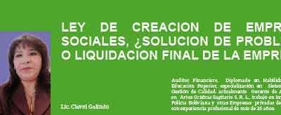 LEY DE CREACION DE EMPRESAS SOCIALES, ¿SOLUCION DE PROBLEMAS O LIQUIDACION FINAL DE LA EMPRESA?