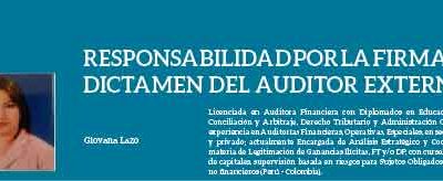 RESPONSABILIDAD POR LA FIRMA DEL DICTAMEN DEL AUDITOR EXTERNO