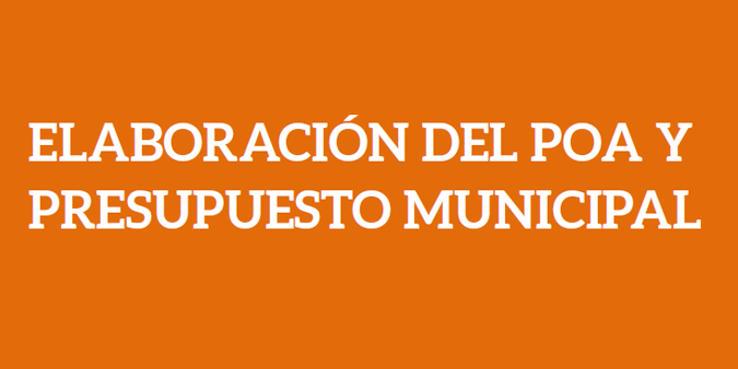 ELABORACIÓN DEL POA Y PRESUPUESTO MUNICIPAL