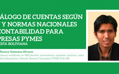 CATÁLOGO DE CUENTAS SEGÚN NIIF Y NORMAS NACIONALES DE CONTABILIDAD PARA EMPRESAS PYMES PROPUESTA BOLIVIANA