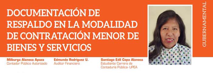 DOCUMENTACION DE RESPALDO EN LA MODALIDAD DE CONTRATACION MENOR DE BIENES Y SERVICIOS